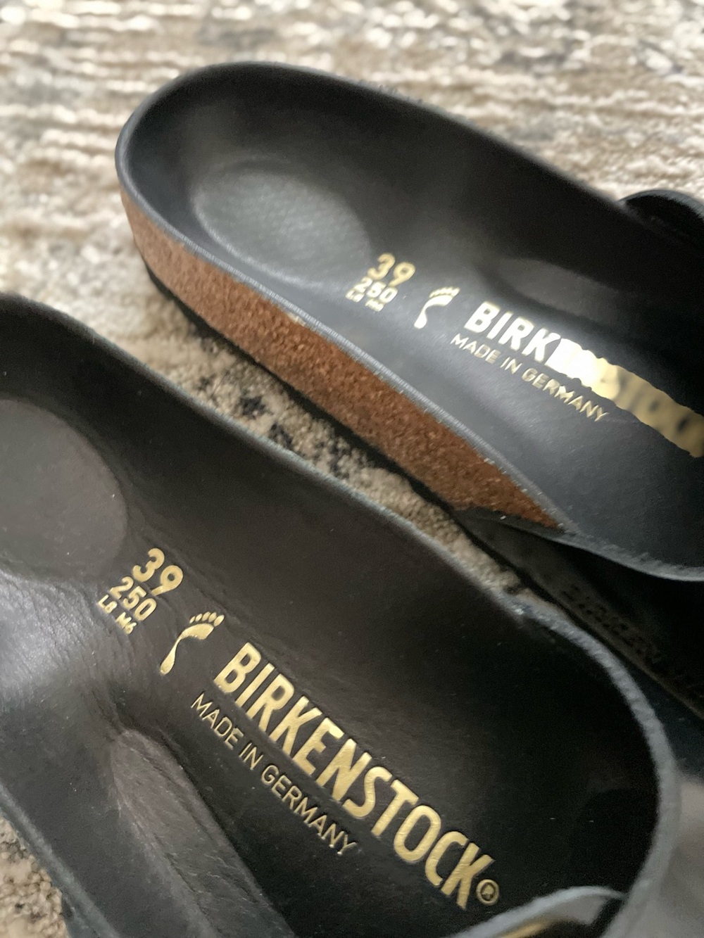 Birkenstock Madrid Big Buckle Sandals Black Gold 39 Size 8 - Picture 4 of 5